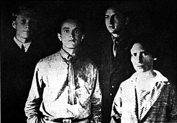 A group of exiled. Parabel (Narym), 1927. From left to right: A. Zimin, I. Rapiport, M. Kompaneetz, Kh. Shapiro (a Zionist, the rest  S-D). 
